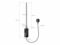Hot Luxebath Elemento calefactor eléctrico 600W acero inoxidable negro para radiador con termostato y pantalla digital, regulador con modo temporizador Plateado