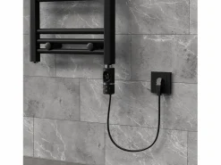 Best Luxebath Elemento calefactor eléctrico 300W acero inoxidable negro para radiador con termostato y pantalla digital, regulador con modo temporizador Toallero Eléctrico