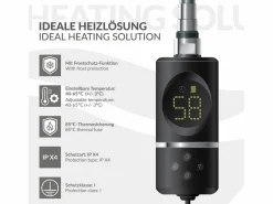Best Luxebath Elemento calefactor eléctrico 300W acero inoxidable negro para radiador con termostato y pantalla digital, regulador con modo temporizador Toallero Eléctrico
