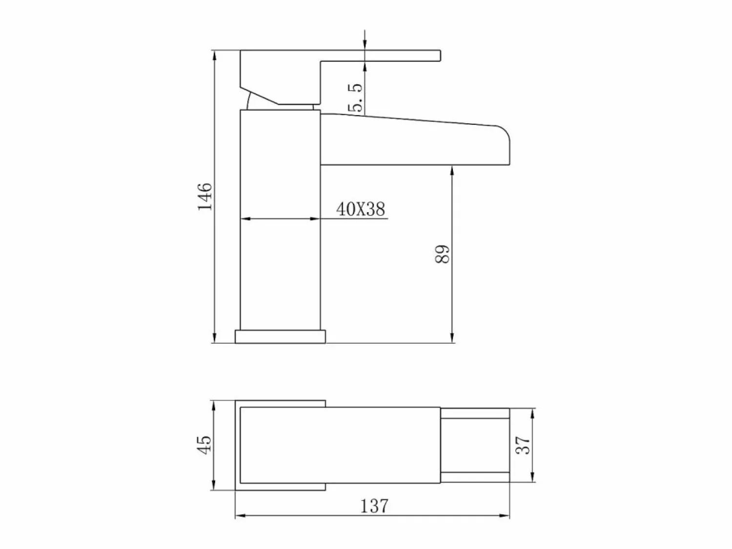 Outlet Luzz Grifo mezclador lavabo cascada bajo cromado Grifo