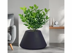 Sale Maceta cónica redonda de resina Stromboli antracita para plantas de interior y exterior, 60 x 35 cm Gris