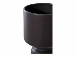 ebuy24 Maceta de cerámica negra Ø 15 x 23,5 cm