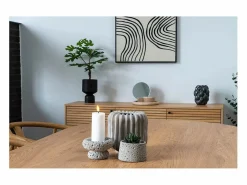 ebuy24 Maceta de cerámica negra Ø 15 x 23,5 cm