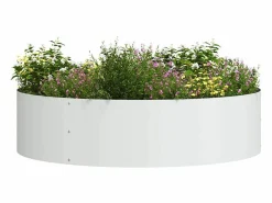 Best Maceta para Jardín | Jardinera | Macetero 80 x 80 x 20 cm Acero Blanco