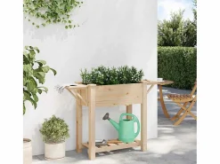 Best Maceta para Jardín | Jardinera | Macetero con estante 111 x 37 x 76.5 cm Beige