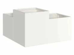 Clearance Maceta para Jardín | Jardinera | Macetero 100 x 100 x 48 cm Acero Blanco