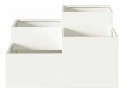 Clearance Maceta para Jardín | Jardinera | Macetero 100 x 100 x 48 cm Acero Blanco