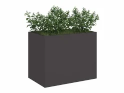 Hot Maceta para Jardín | Jardinera | Macetero 50 x 32 x 40 cm Acero laminado en frío Negro
