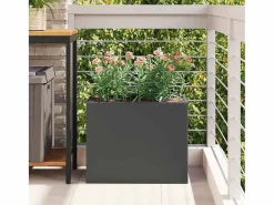 Hot Maceta para Jardín | Jardinera | Macetero 50 x 32 x 40 cm Acero laminado en frío Negro