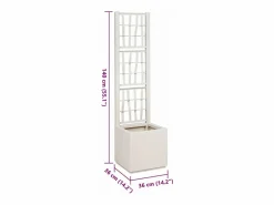Hot Maceta para Jardín | Jardinera | Macetero 36 x 36 x 140 cm Polipropileno Blanco
