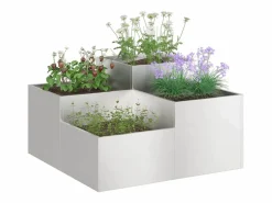 Maceta para Jardín | Jardinera | Macetero 100 x 100 x 48 cm Acero inoxidable