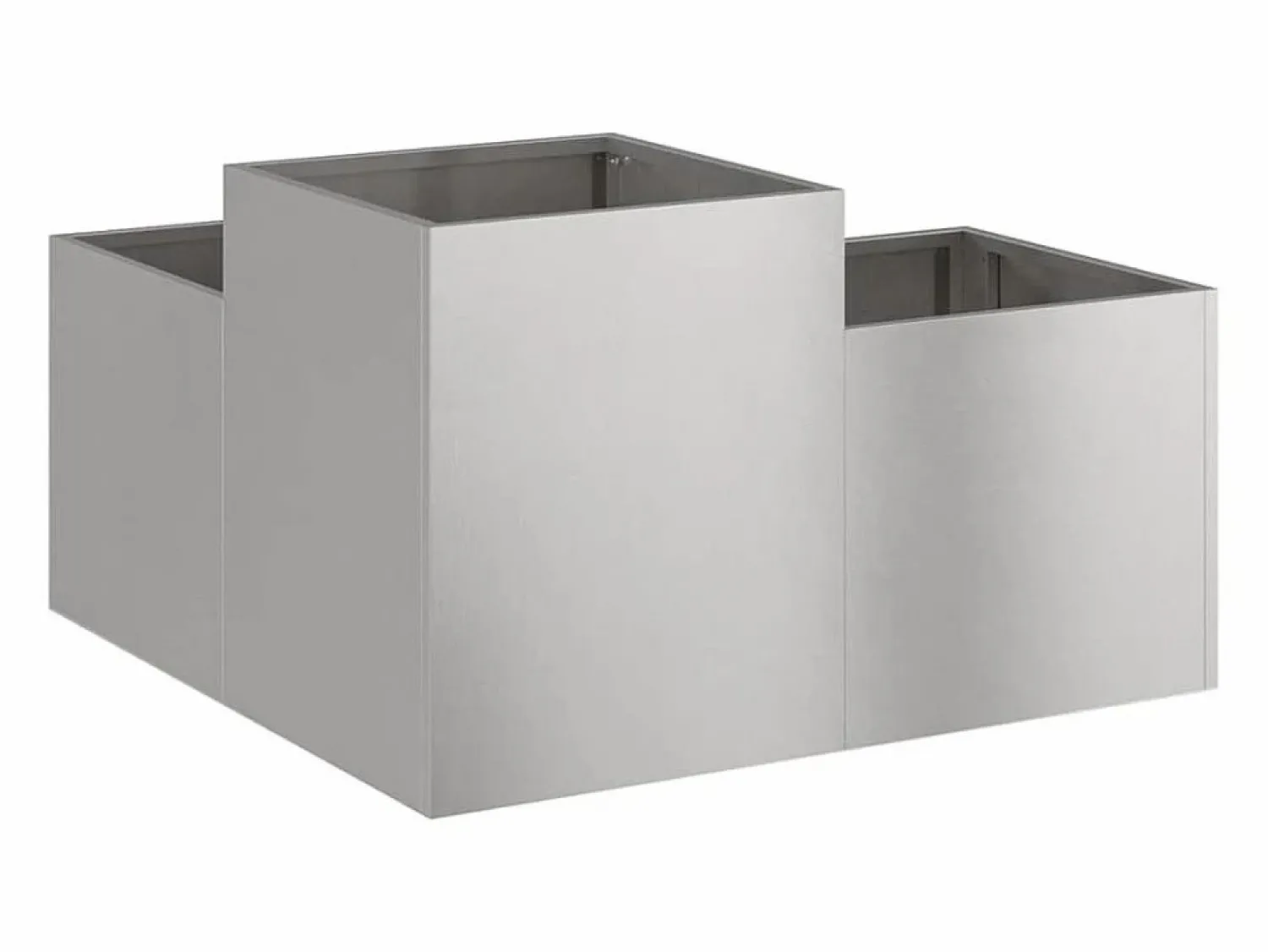 Maceta para Jardín | Jardinera | Macetero 100 x 100 x 48 cm Acero inoxidable