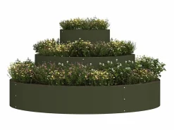 Clearance Maceta para Jardín | Jardinera | Macetero oliva 120 x 120 x 20 cm Acero Verde