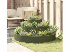 Clearance Maceta para Jardín | Jardinera | Macetero oliva 120 x 120 x 20 cm Acero Verde