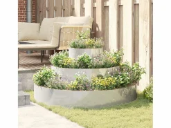 Hot Maceta para Jardín | Jardinera | Macetero 120 x 120 x 20 cm Acero galvanizado Plateado