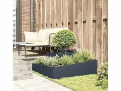 Maceta para Jardín | Jardinera | Macetero Antracita 100 x 100 x 50 cm Acero