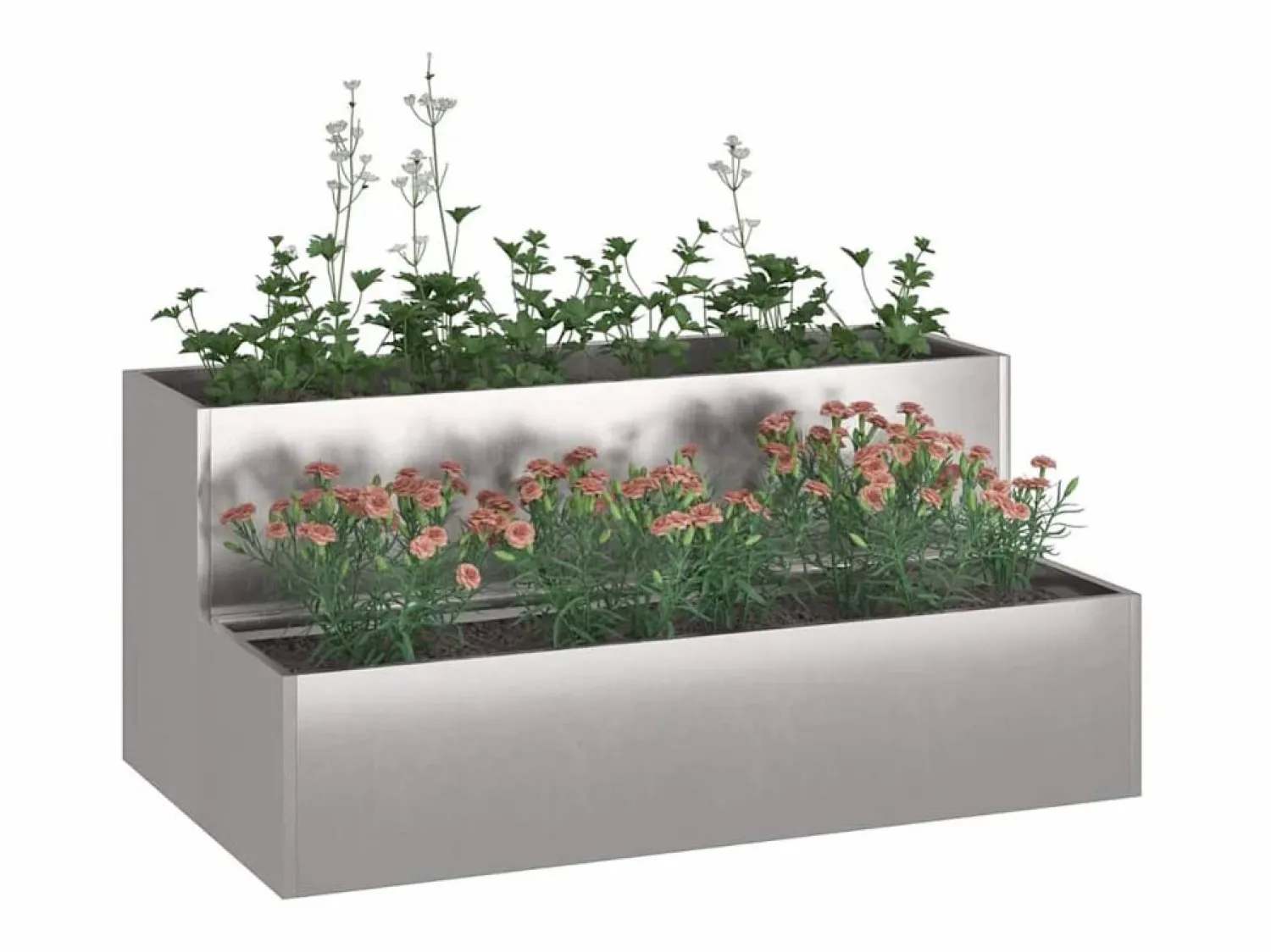 Clearance Maceta para Jardín | Jardinera | Macetero 100 x 60 x 45 cm Acero inoxidable Macetero