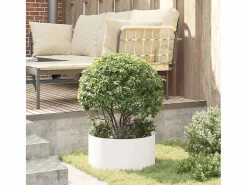 Clearance Maceta para Jardín | Jardinera | Macetero 40 x 40 x 20 cm Acero Blanco