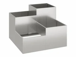 Outlet Maceta para Jardín | Jardinera | Macetero 100 x 100 x 60 cm Acero inoxidable Plateado