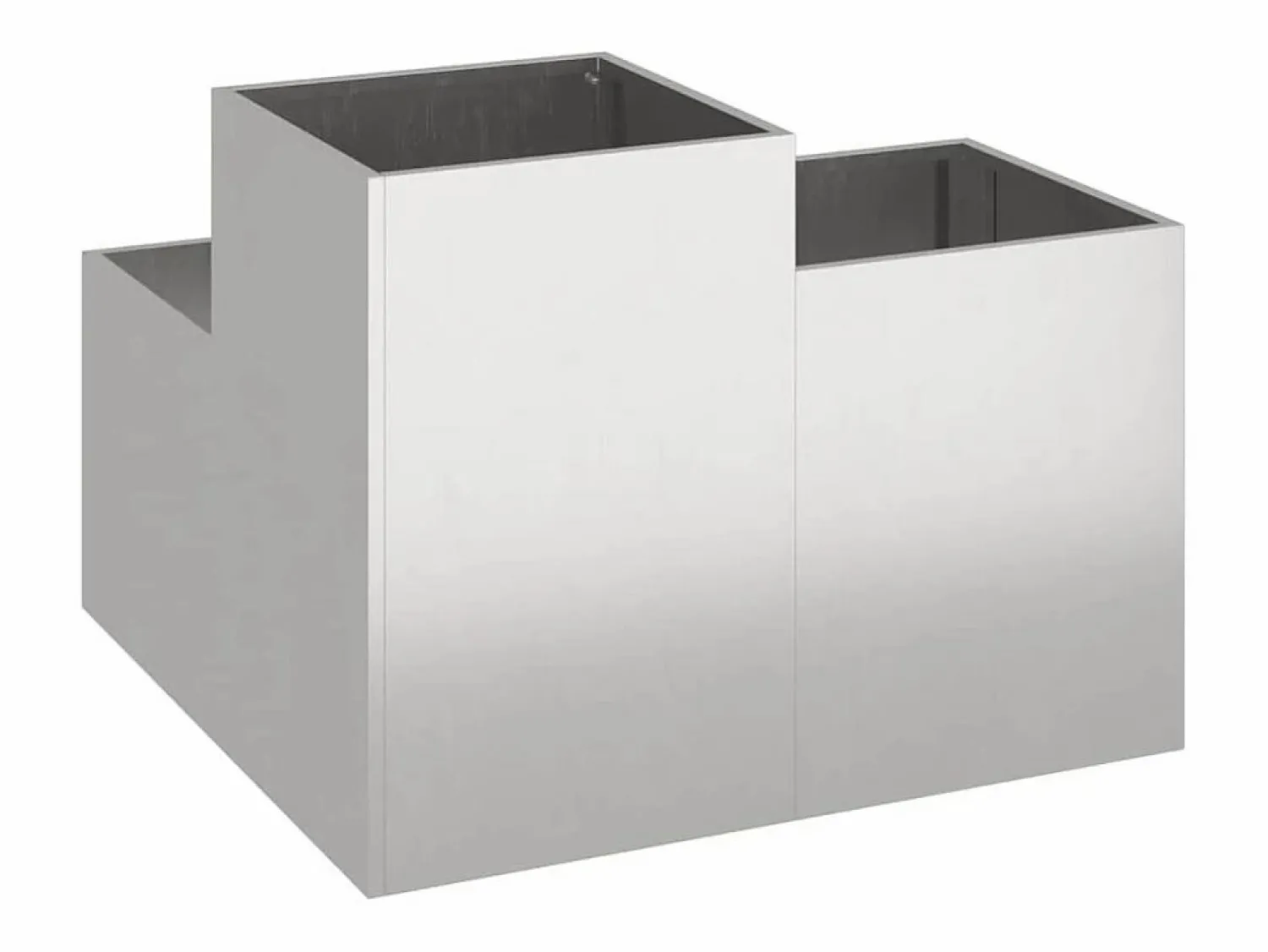 Outlet Maceta para Jardín | Jardinera | Macetero 100 x 100 x 60 cm Acero inoxidable Plateado