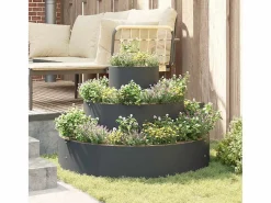 Best Maceta para Jardín | Jardinera | Macetero Antracita 90 x 90 x 20 cm Acero Macetero