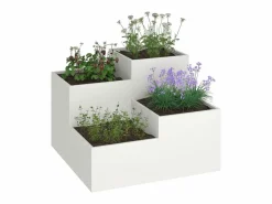 Discount Maceta para Jardín | Jardinera | Macetero 80 x 80 x 60 cm Acero Blanco