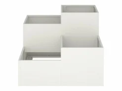 Discount Maceta para Jardín | Jardinera | Macetero 80 x 80 x 60 cm Acero Blanco