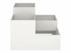 Discount Maceta para Jardín | Jardinera | Macetero 80 x 80 x 60 cm Acero Blanco