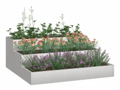 Maceta para Jardín | Jardinera | Macetero 90 x 90 x 35 cm Acero inoxidable