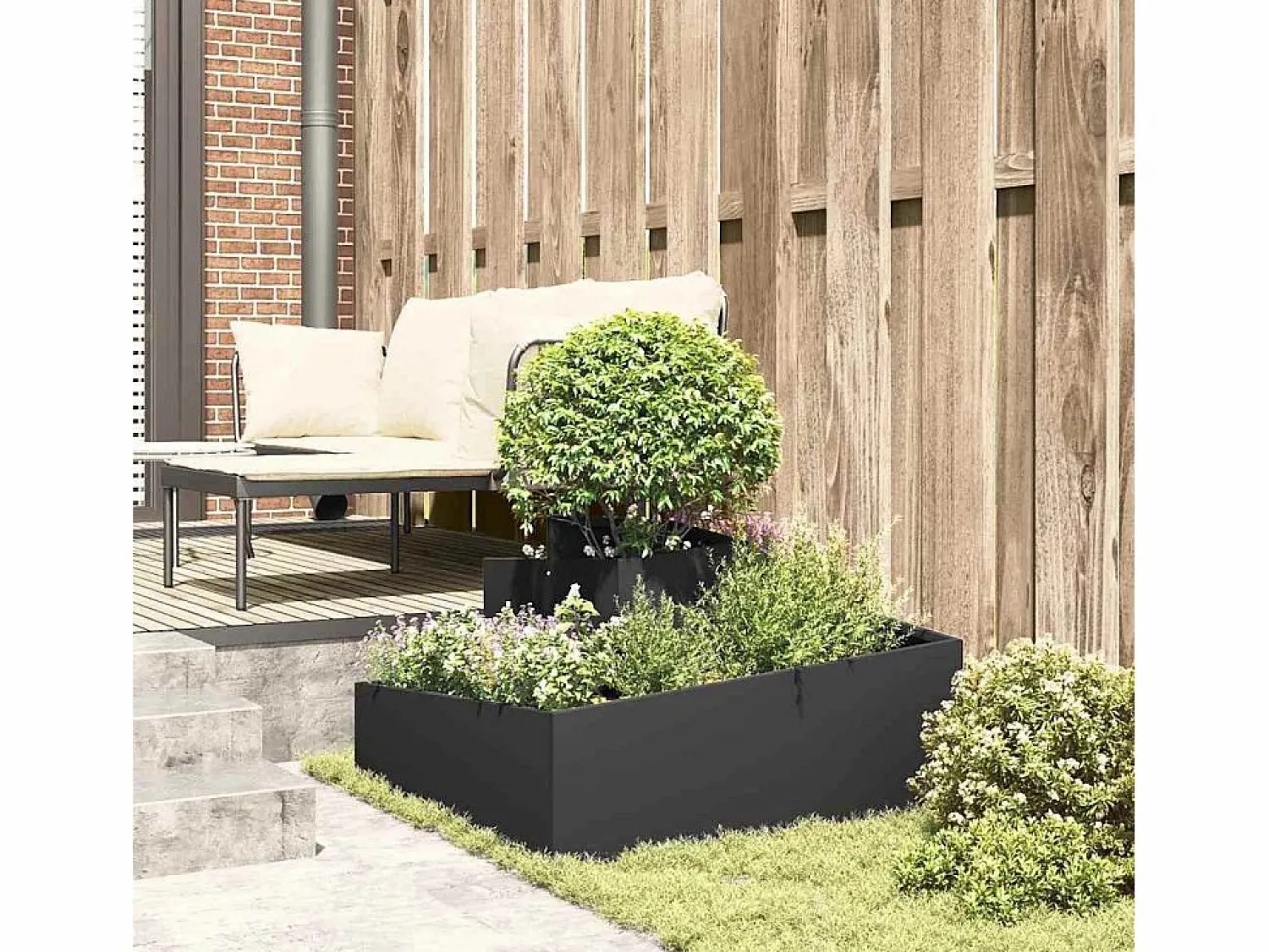 Maceta para Jardín | Jardinera | Macetero 80 x 80 x 50 cm Acero laminado en frío
