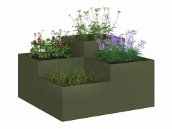 Sale Maceta para Jardín | Jardinera | Macetero oliva 80 x 80 x 48 cm Acero Verde