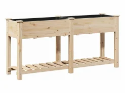 New Maceta para Jardín | Jardinera | Macetero con estante 161 x 43 x 76.5 cm Beige