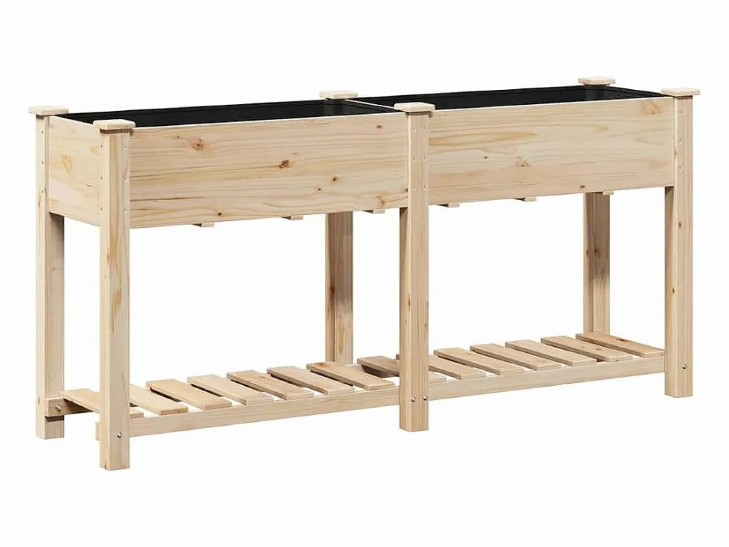 New Maceta para Jardín | Jardinera | Macetero con estante 161 x 43 x 76.5 cm Beige