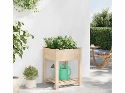 New Maceta para Jardín | Jardinera | Macetero con estante 60.5 x 60 x 76.5 cm Beige