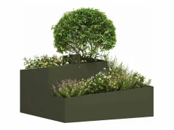 Outlet Maceta para Jardín | Jardinera | Macetero oliva 80 x 80 x 50 cm Verde