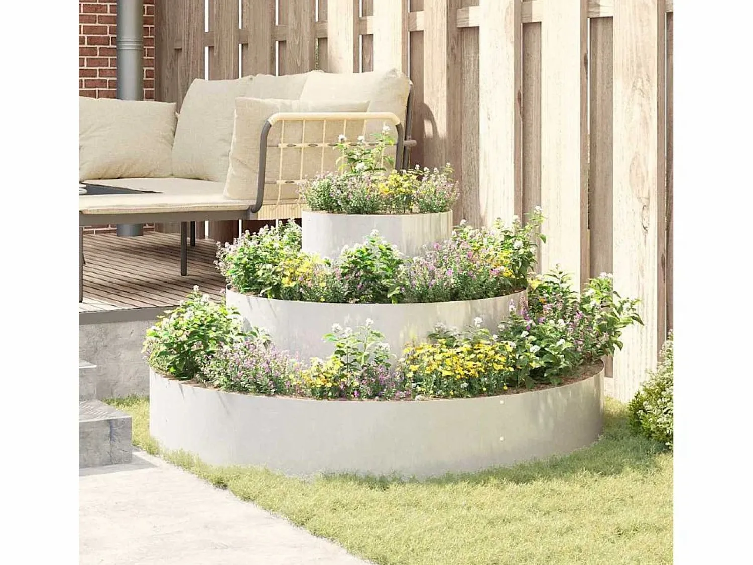 Maceta para Jardín | Jardinera | Macetero 120 x 120 x 20 cm Acero inoxidable
