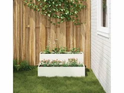 New Maceta para Jardín | Jardinera | Macetero 100 x 60 x 45 cm Acero Blanco