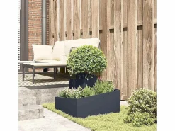 Maceta para Jardín | Jardinera | Macetero Antracita 60 x 60 x 50 cm Acero
