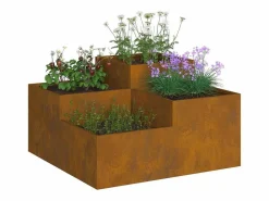 Maceta para Jardín | Jardinera | Macetero Oxidado 80 x 80 x 48 cm Acero oxidado