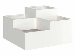 New Maceta para Jardín | Jardinera | Macetero 80 x 80 x 48 cm Acero Blanco