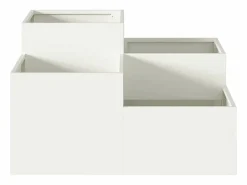 New Maceta para Jardín | Jardinera | Macetero 80 x 80 x 48 cm Acero Blanco