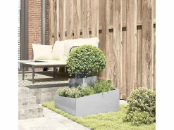 Clearance Maceta para Jardín | Jardinera | Macetero 60 x 60 x 50 cm Acero inoxidable Plateado