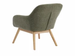 Best MALMO-Sillón de madera natural y tela Trendy Sauge Sillón Escandinavo
