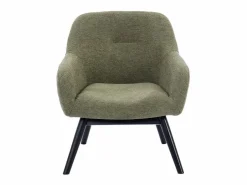Outlet Moloo MALMO-Sillón de madera negra y tela Trendy Sauge Verde
