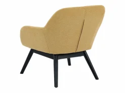 Moloo MALMO-Sillón de madera negra y tela Trendy Safran