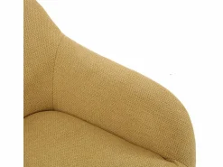 Moloo MALMO-Sillón de madera negra y tela Trendy Safran