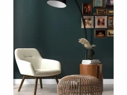 Online Moloo MALMO-Sillón de madera patinada nogal y tejido Trendy Beige