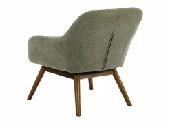 Online Moloo MALMO-Sillón de madera patinada nogal y tejido Trendy Sauge Verde