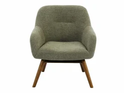 Online Moloo MALMO-Sillón de madera patinada nogal y tejido Trendy Sauge Verde