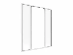 New Vente-unique Mampara corredera de cristal RAVENA en cristal templado y aluminio con recubrimiento de polvo , 120x130 cm Blanco